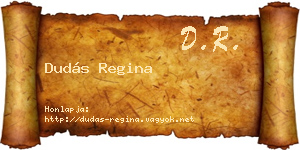 Dudás Regina névjegykártya